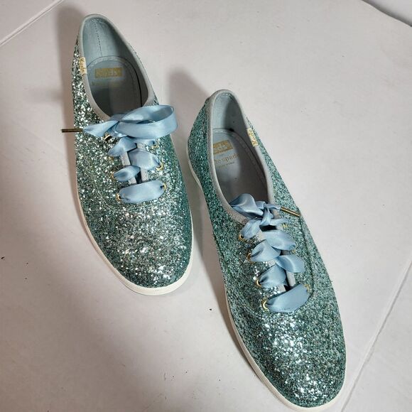 Keds Kate Spade New York Champion Glitter Sneaker In Blue SZ 8.5 - Picture 2 of 4